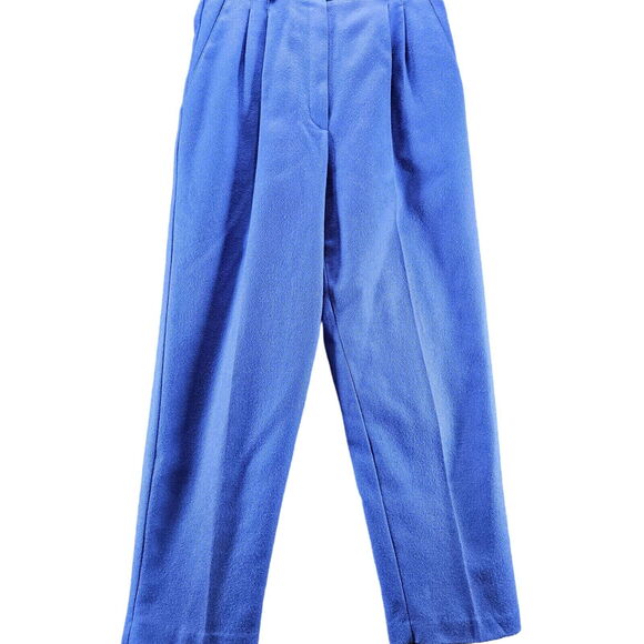 Requirements Petite Womens Pants Blue Size 6 100% Pure Wool Button Zip Close - Picture 1 of 12